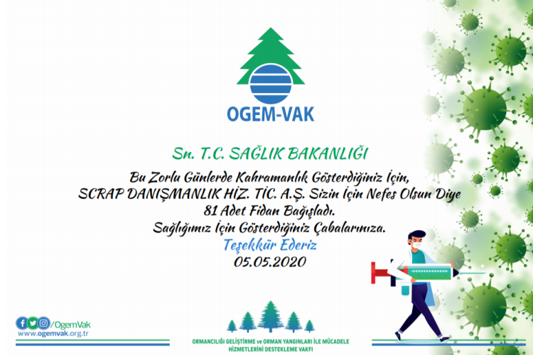 Sağlık Çalışanlarına Teşekkür Etmek Için 81 Ile 81 Fidan Diktik